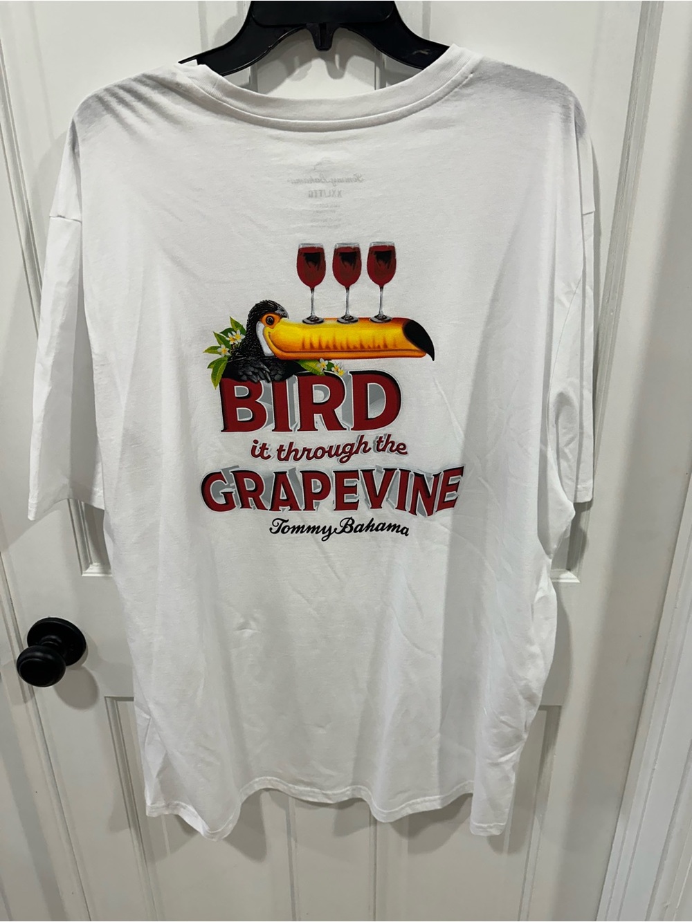 Tommy Bahama White Short-Sleeve Tee with Red Logo